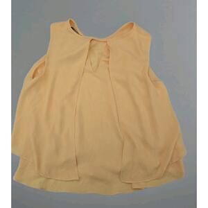Womens Zara Basic Sleeveless Tulip Top Size XS Summer Beach Boho Festival Yellow